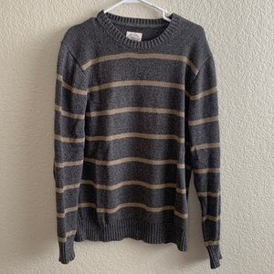 St. John’s Bay Brown and Tan Striped Knit Crewneck Sweater